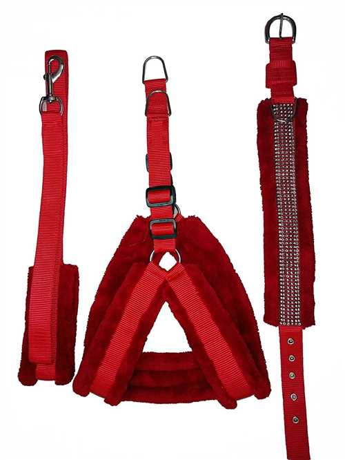 red harness set fur